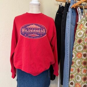 Red vintage Cotton Blend Colorado Wilderness Gorpcore Casual Outdoor crewneck